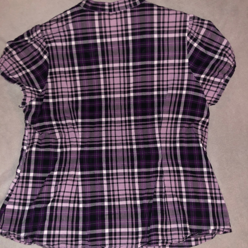 Purple check blouse - Picture 2 of 4